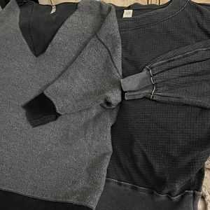 REDUCED FOR QUICK SALE 
2 Like New Free People oversized fleece Tops